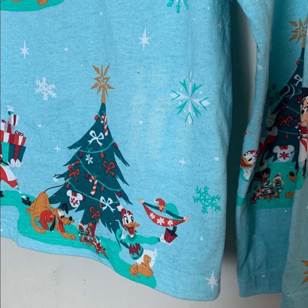 Disney Light Blue Holiday Sweatshirt Size XL (14) - Picture 8 of 8